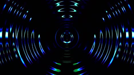 líneas circulares giratorias abstracto color azul fondo negro