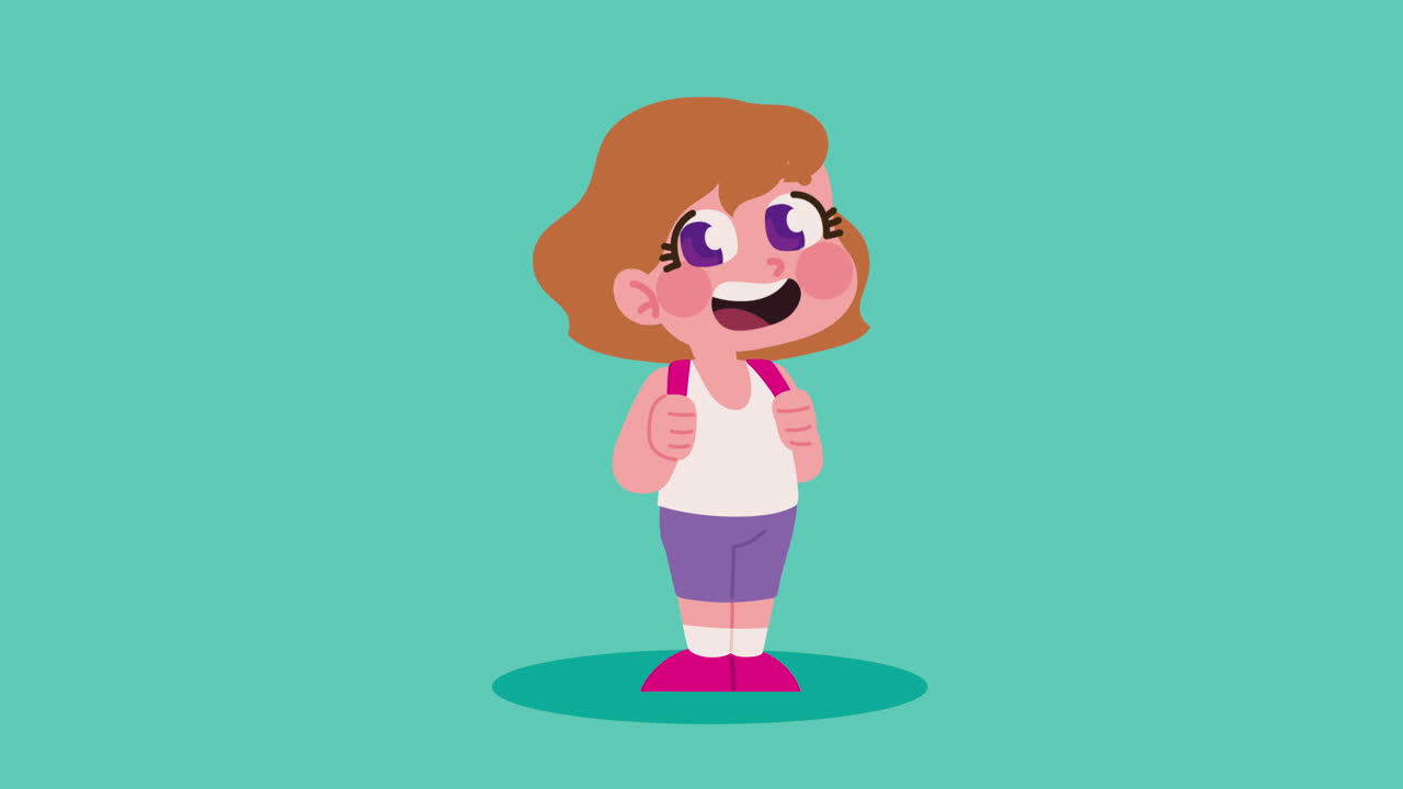 niña sonriente animación de personajes