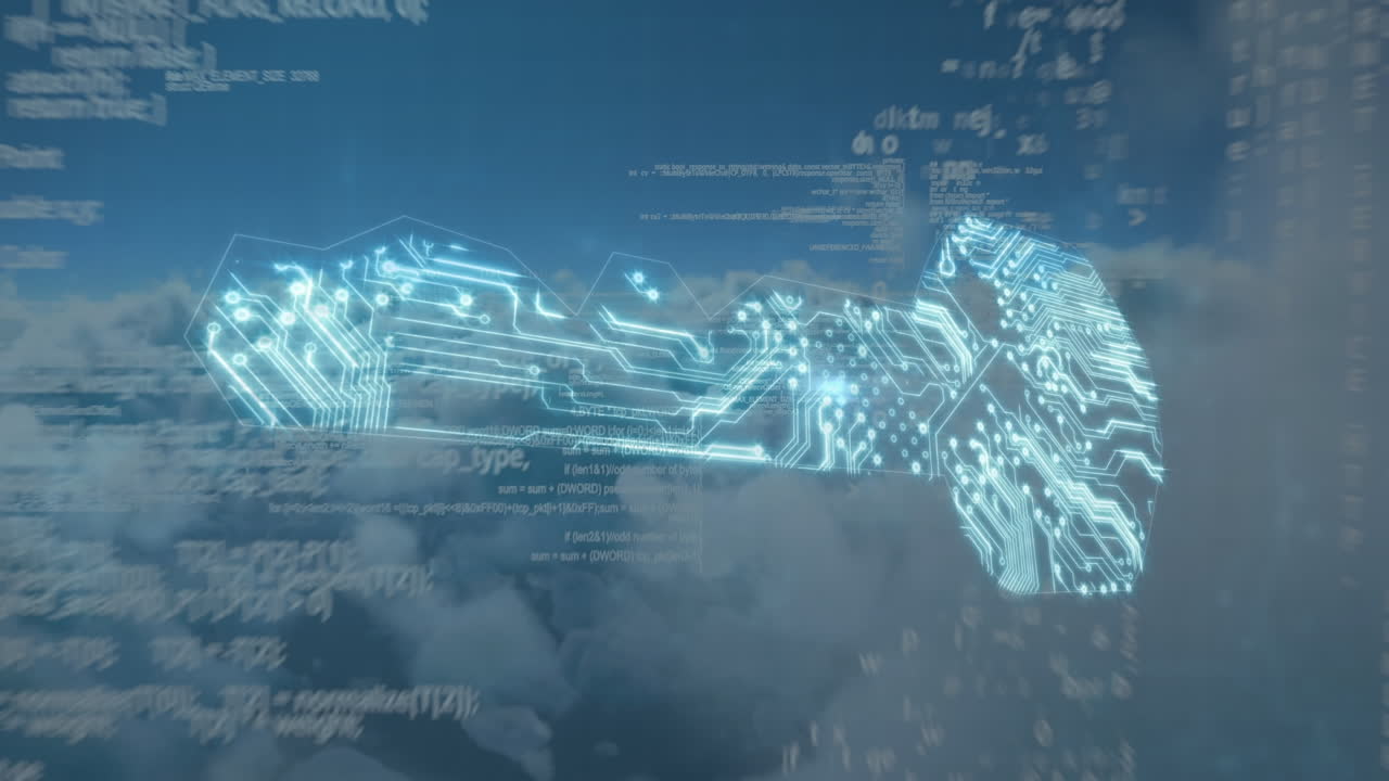 키와 클라우드를 통한 데이터 처리의 애니메이션