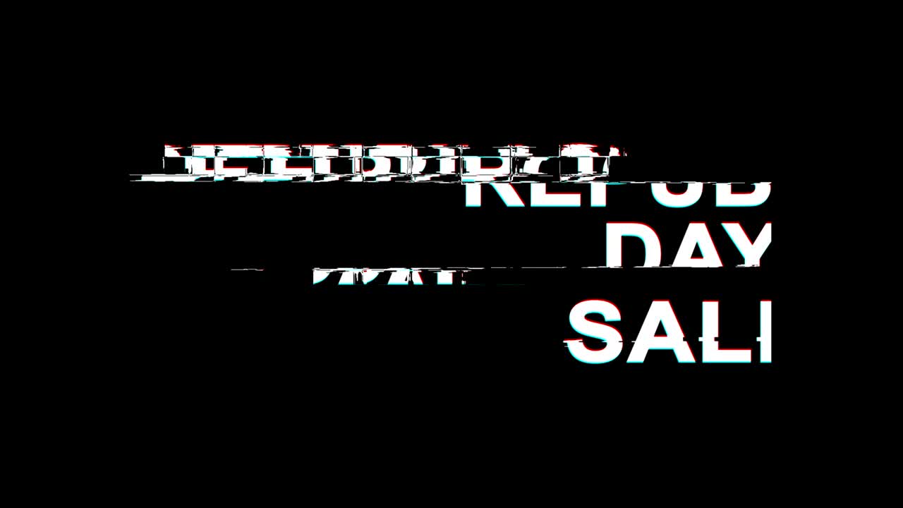 글리치 효과: republic text 디지털 tv 왜곡 4k 루프 애니메이션