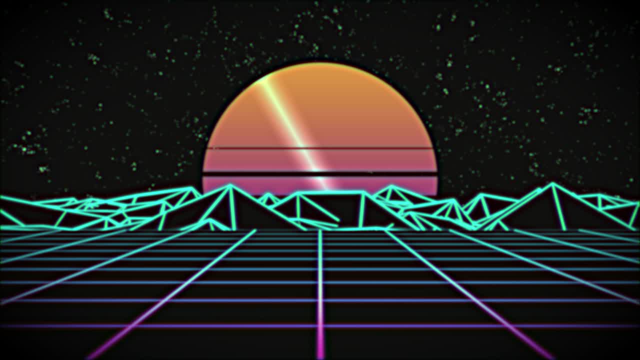 80s style VHS retro background. Seamless loop