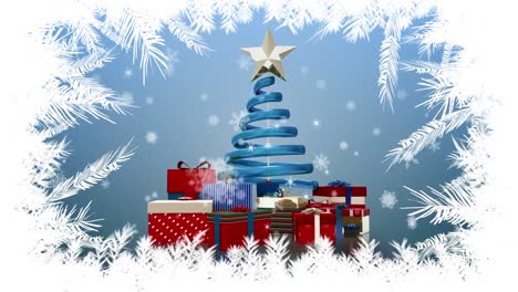 Christmas-tree-and-gifts-with-branches-border