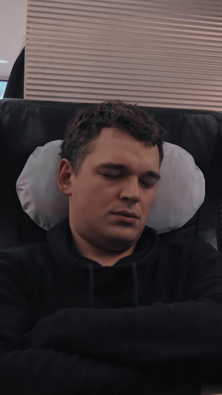 Sleeping man in express train