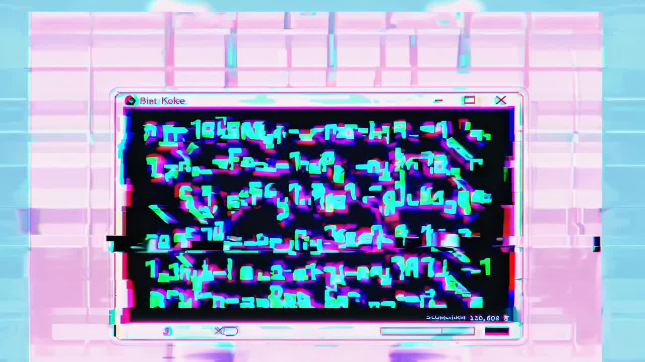 Abstract video with a top-down angle, showcasing a grid pattern on a vibrant purple background