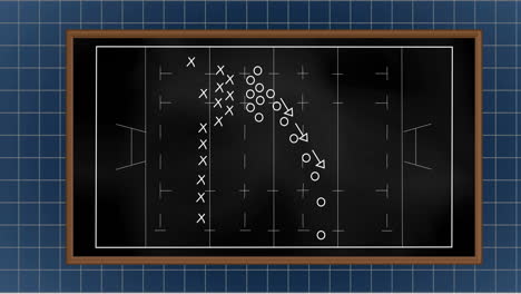 animación de un tablero de tenis de tablilla con círculos, flechas y marcas cruzadas en un fondo abstracto
