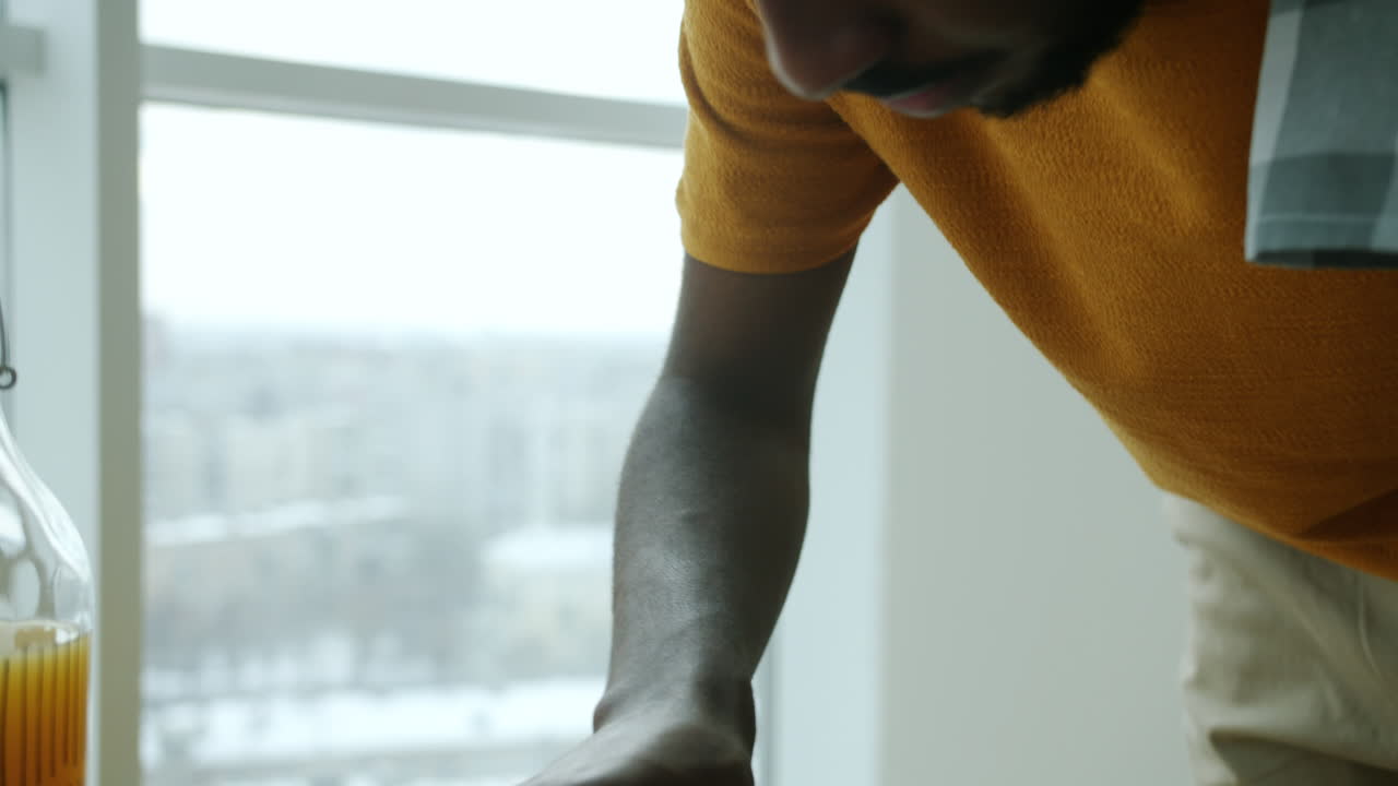 Man Making a Banana Toast
