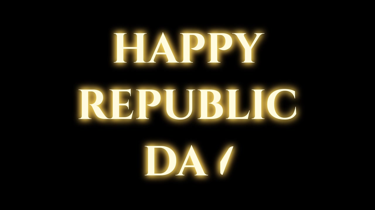 Froher Tag der Republik Wortanimation im Handzeichenprozess, isoliert auf schwarzem Hintergrund