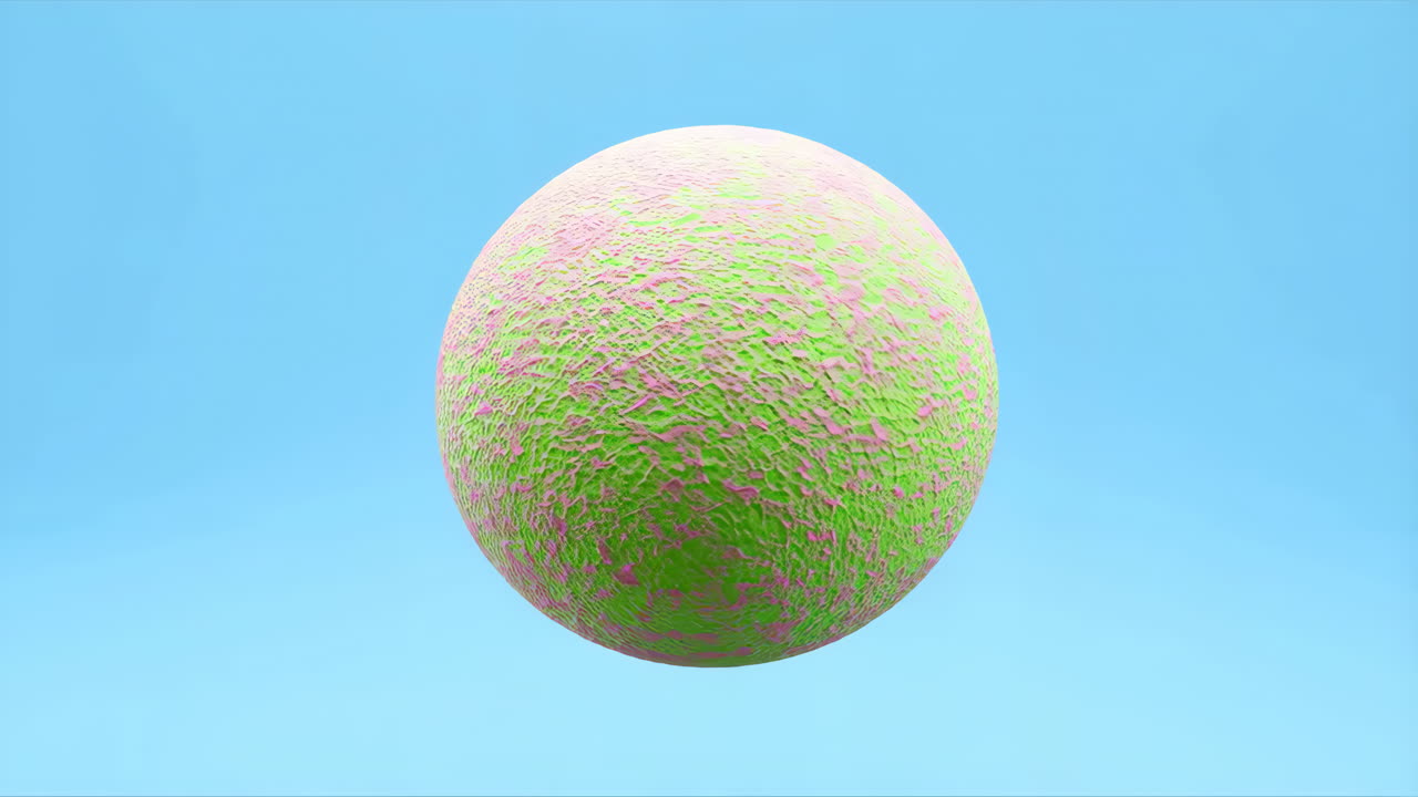 Abstract Textured Sphere on Blue Background