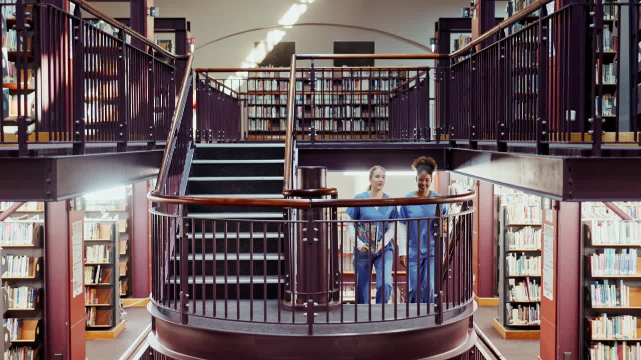 Students in a Library