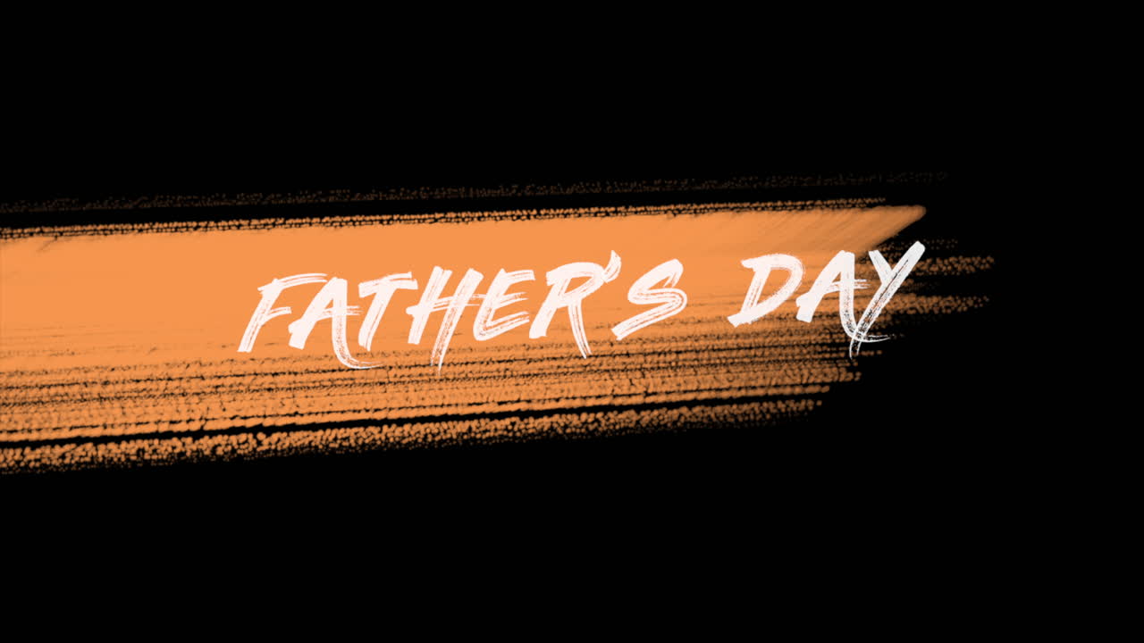 오렌지 패션 및 브러시 배경에 애니메이션 텍스트 아버지의 날