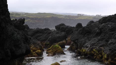 natural swimming pool on terceira island, azores - wide