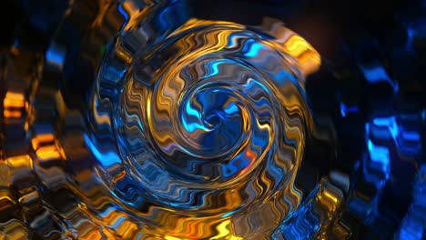 círculos. colores azules y amarillos. imágenes futuristas. abstracción de neón fluorescente