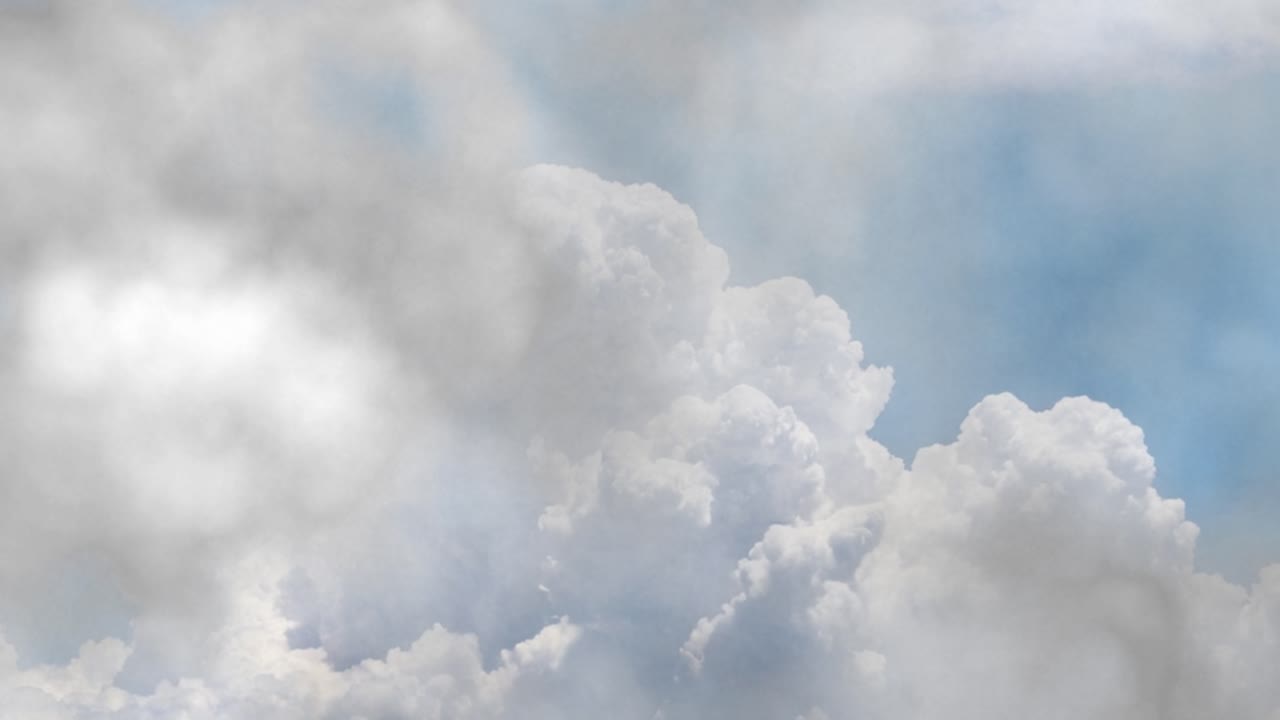aerial view of towards Thunderstorm inside thick cumulonimbus clouds in the sky