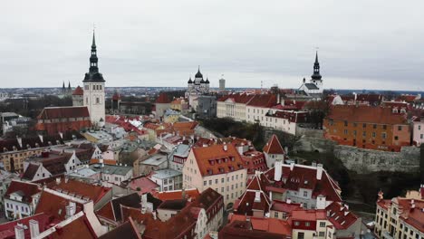 aerial view of the old town of tallinn, estonia