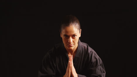 Karate-player-in-prayer-pose