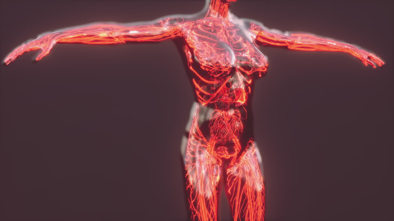 sistema circulatorio humano con anatomía del corazón y los vasos