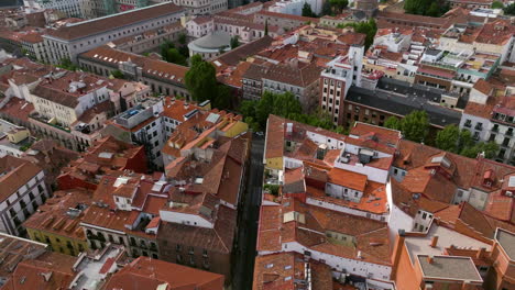 aerial view of historic city centre of madrid in spain