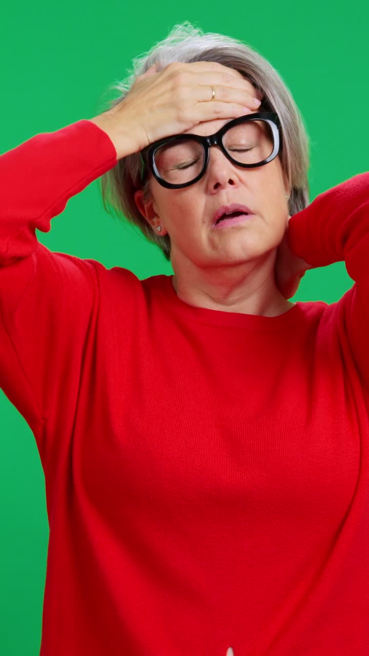Mature Woman Experiencing Headache and Neck Pain