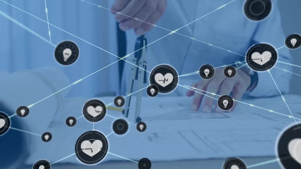 백인 남성 건축가에 대한 연결 네트워크의 애니메이션