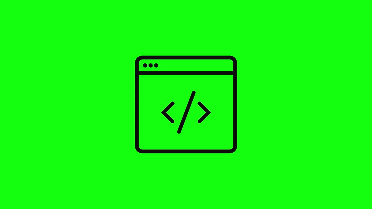 code programming language icon green screen