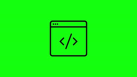 icono de lenguaje de programación de código pantalla verde