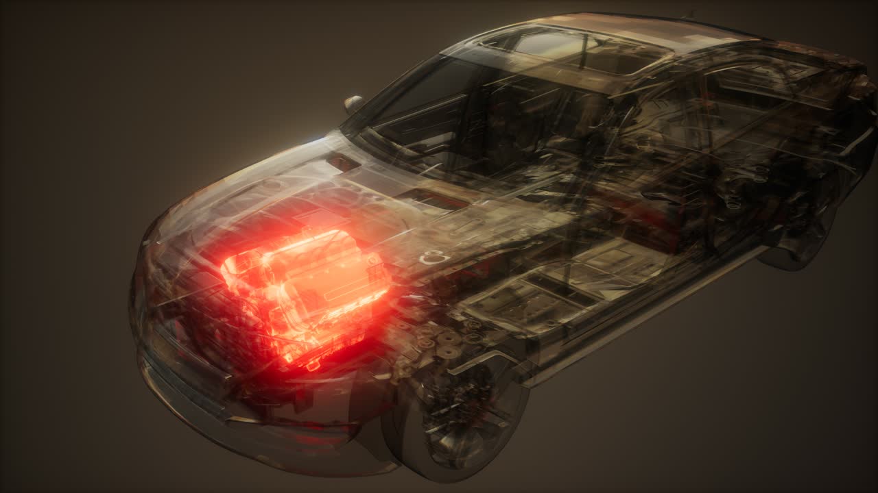 motor de coche visible en el coche