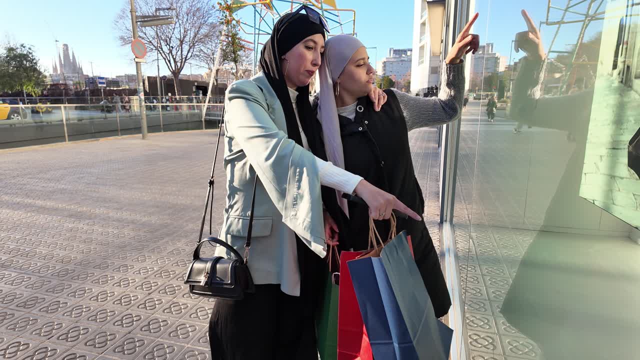 Women in Hijabs Shopping in the City