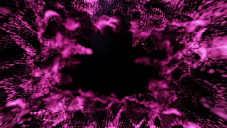 neon glowing rays in motion. moving through the tunnel.