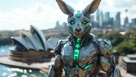 Cyberpunk Kangaroo Robot in Sydney