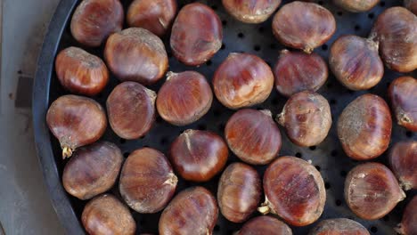 closeup of roasted chestnuts