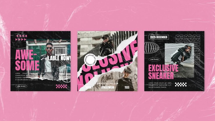 Trendige Fashion Streetwear und Flash-Sale-Promo-Designs
