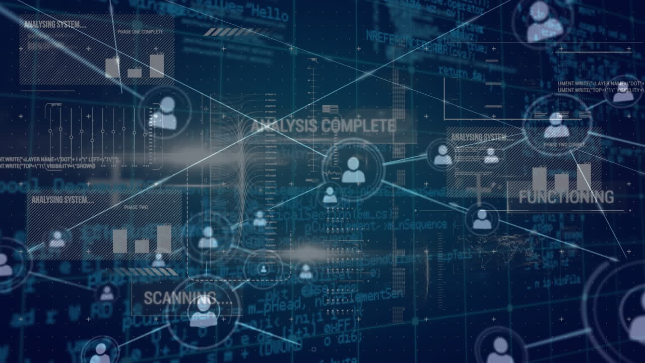 red de conexiones y procesamiento de datos