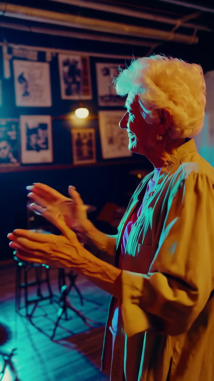 Elderly Woman Enjoying a Concert