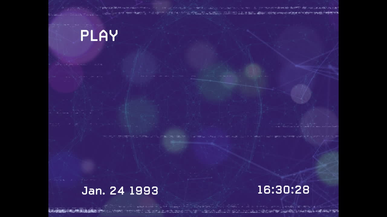 Animation of data processing and interference over blue background