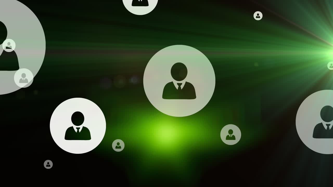 Animation af medieikoner over lysspor
