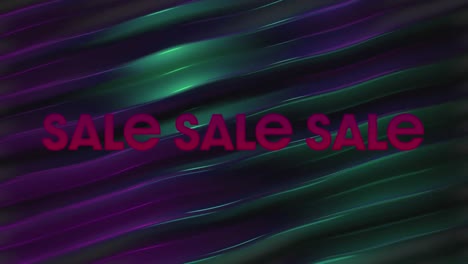 animation of sale text over dark liquid background