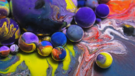 abstract liquid art with colorful bubbles