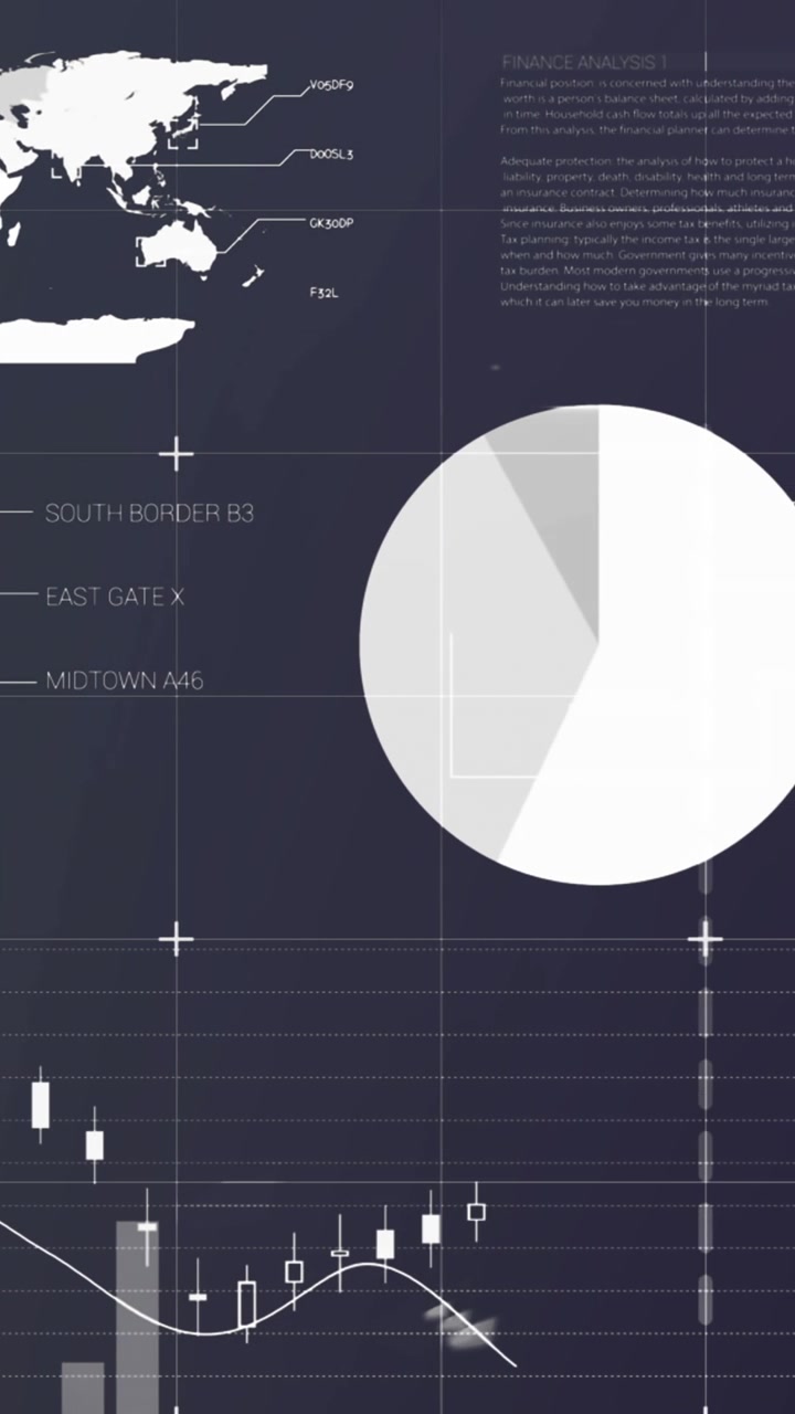 Animated Digital Display of Financial Data and Business Charts