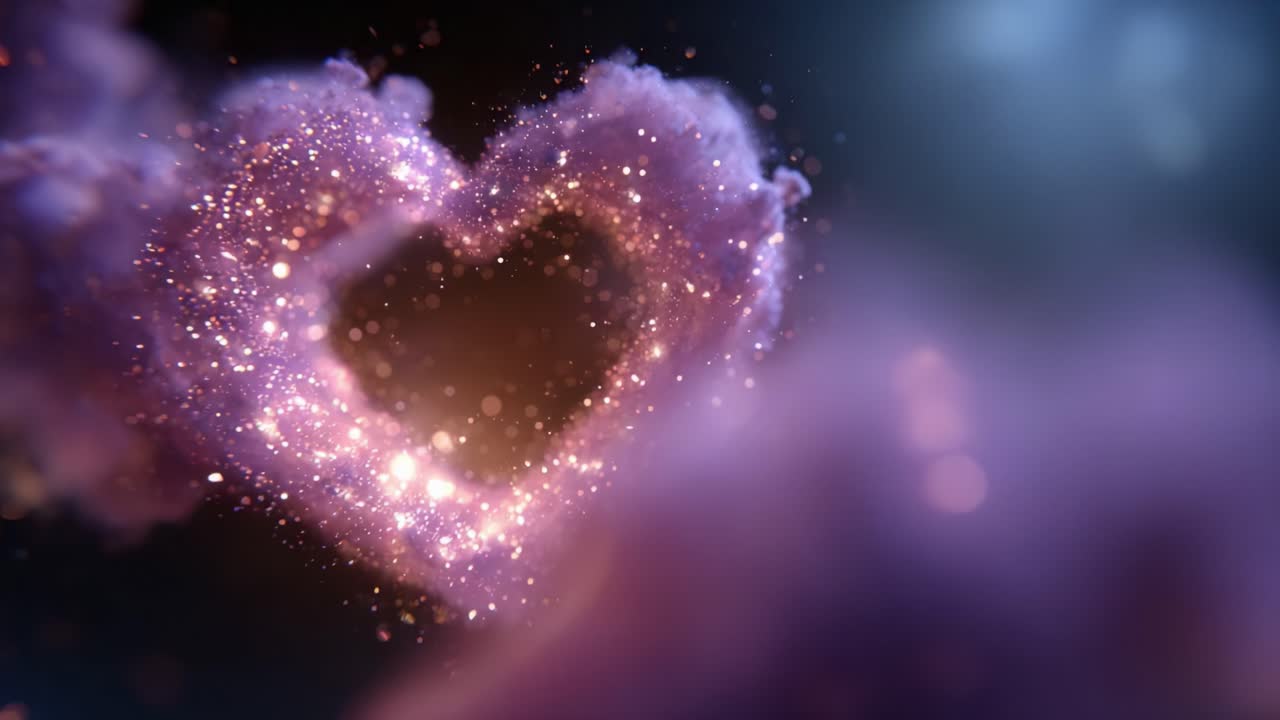 Mesmerizing Cosmic Heart Shape with Glowing Particles and Colorful ...