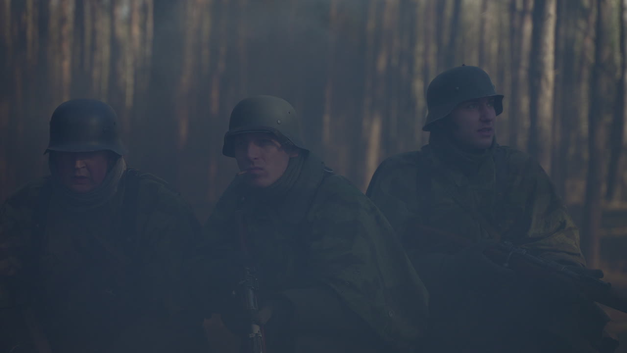 German Soldiers in the Forest during World War II