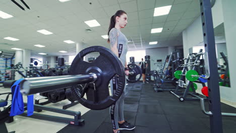 muscular fit woman exercising. attractive young sporty woman working out in gym