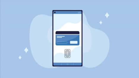 smartphone device with credit card animation