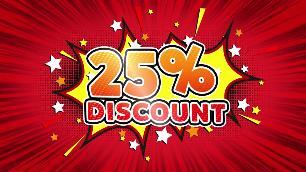 25% Discount Comic Style Promo