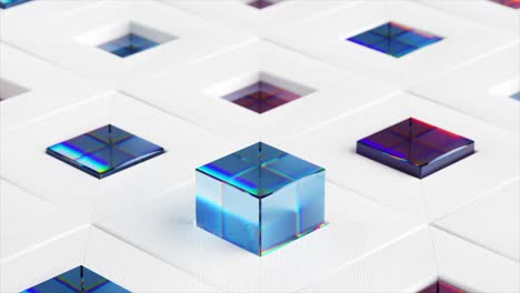 patrón geométrico abstracto con cubos iridescentes
