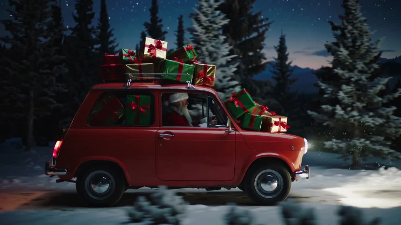 Santa Delivering Christmas Presents