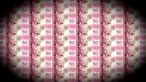 prensa de impresión de bucle de billetes de 50 dólares canadienses