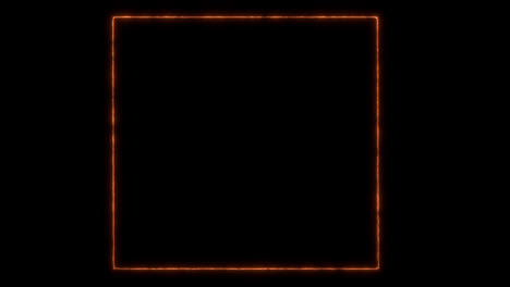 animation of special effects of enchantment of mystic arts with a square shape in front, orange lines