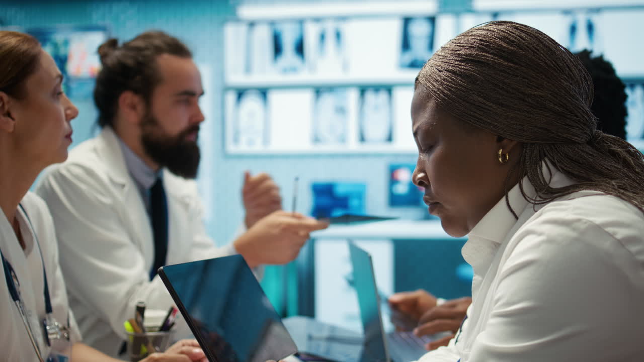 Medical Professionals Analyzing X-Rays and Data