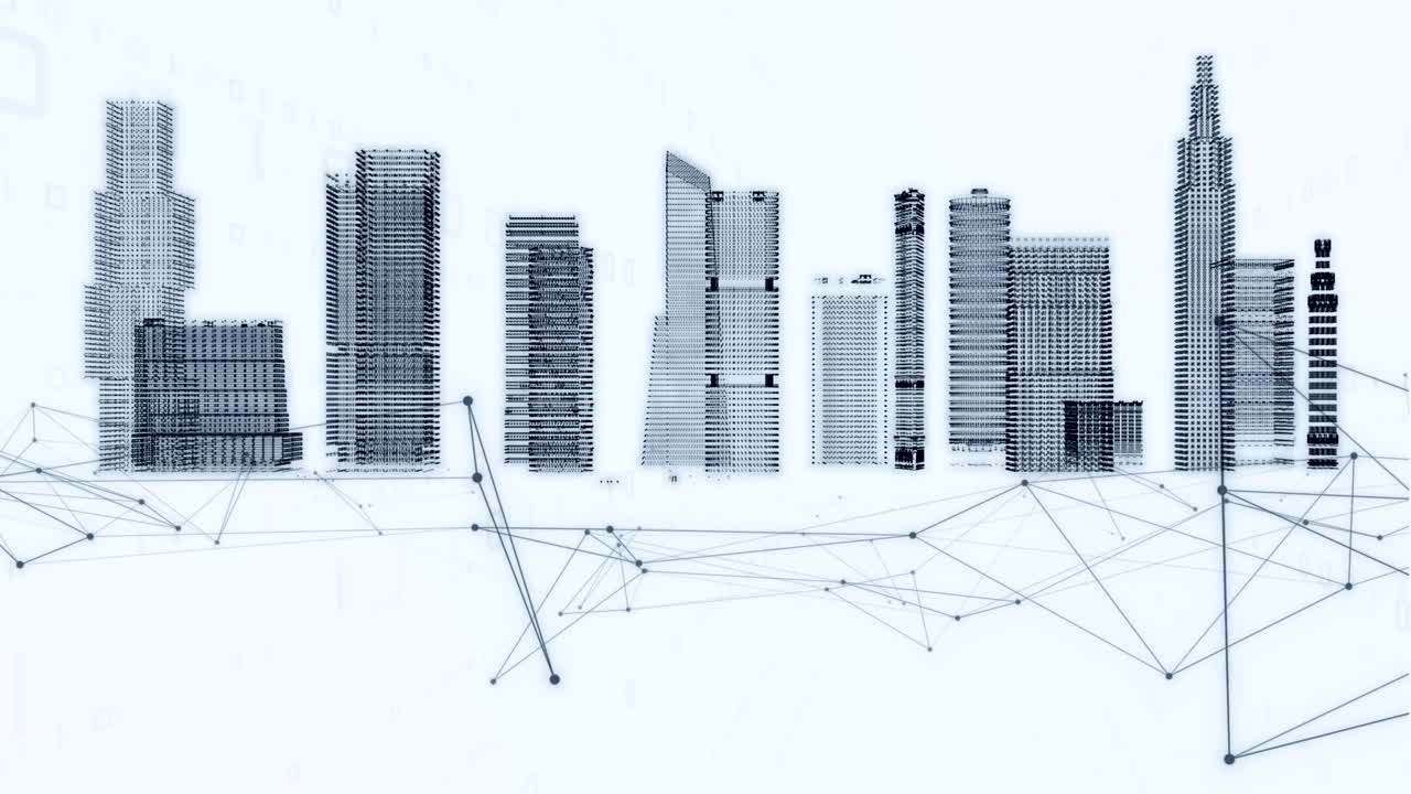 Smart city, digital world, Global communication network concept. 6G Business graph. Global business.