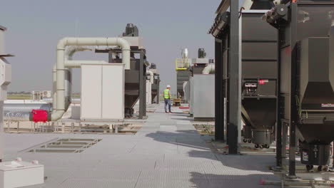 industrial facility with worker